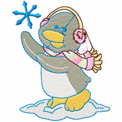 Pinguins Embroidery Design 7 Pinguins Embroidery Design 7